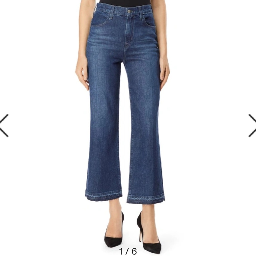 J Brand Joan Crop Flare in Cosmic Blue, Raw Hem, 29